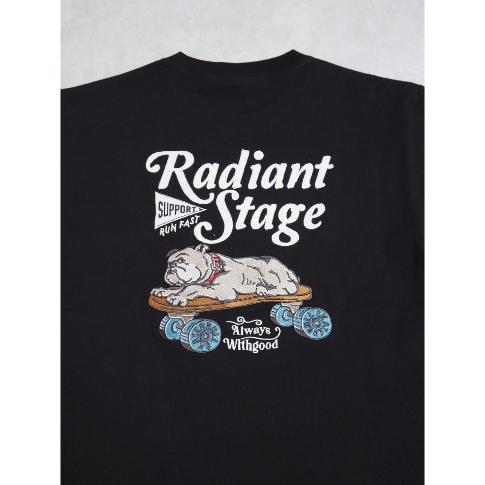 《全新現貨正品》日本POWER TO THE PEOPLE-溜滑板的鬥牛犬刺繡短袖T恤-男女適用-細節圖5