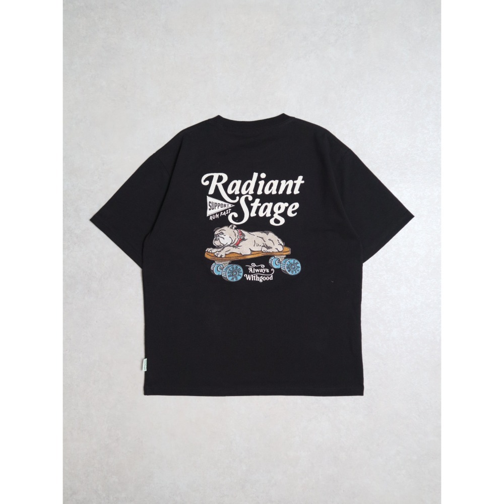 《全新現貨正品》日本POWER TO THE PEOPLE-溜滑板的鬥牛犬刺繡短袖T恤-男女適用-細節圖7