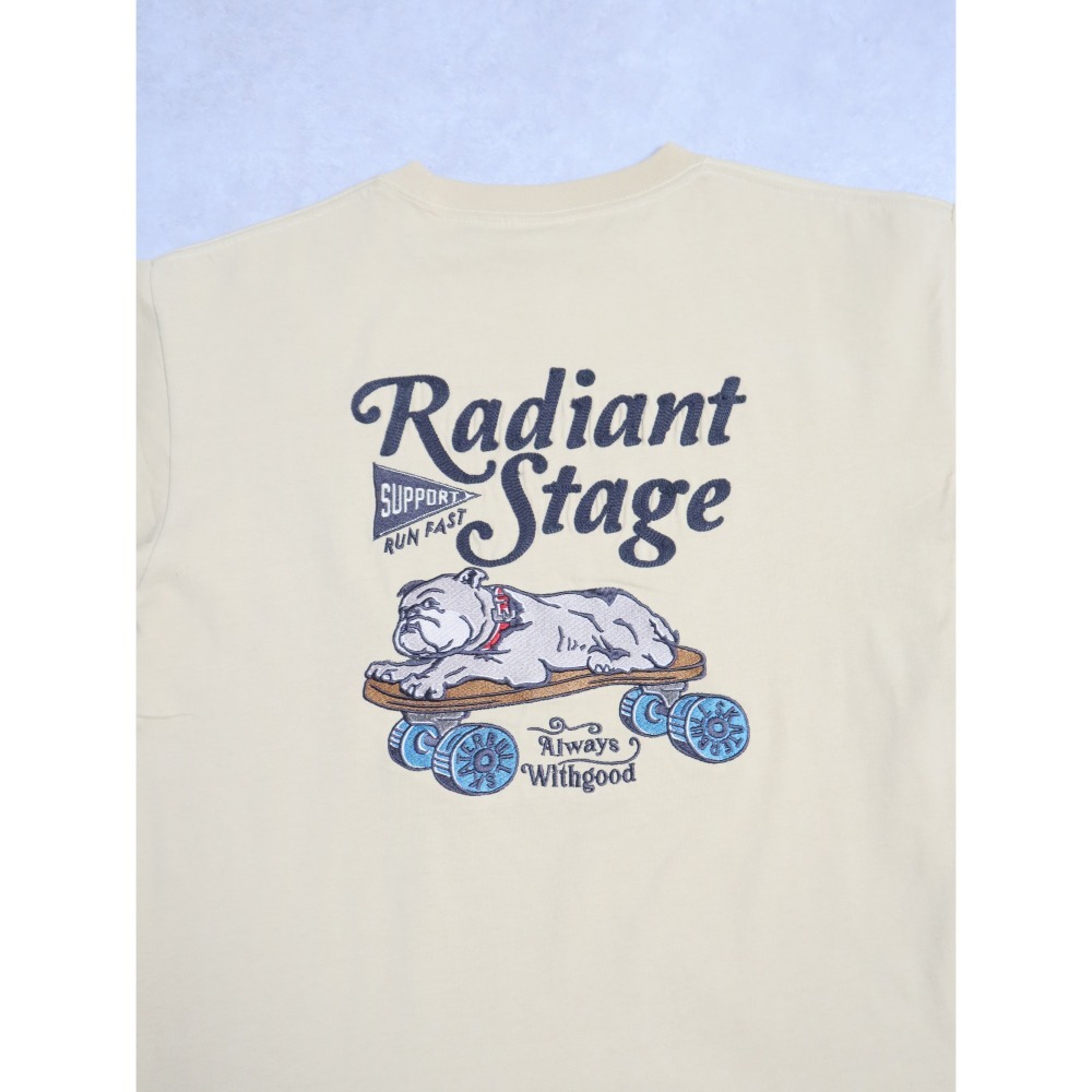 《全新現貨正品》日本POWER TO THE PEOPLE-溜滑板的鬥牛犬刺繡短袖T恤-男女適用-細節圖9