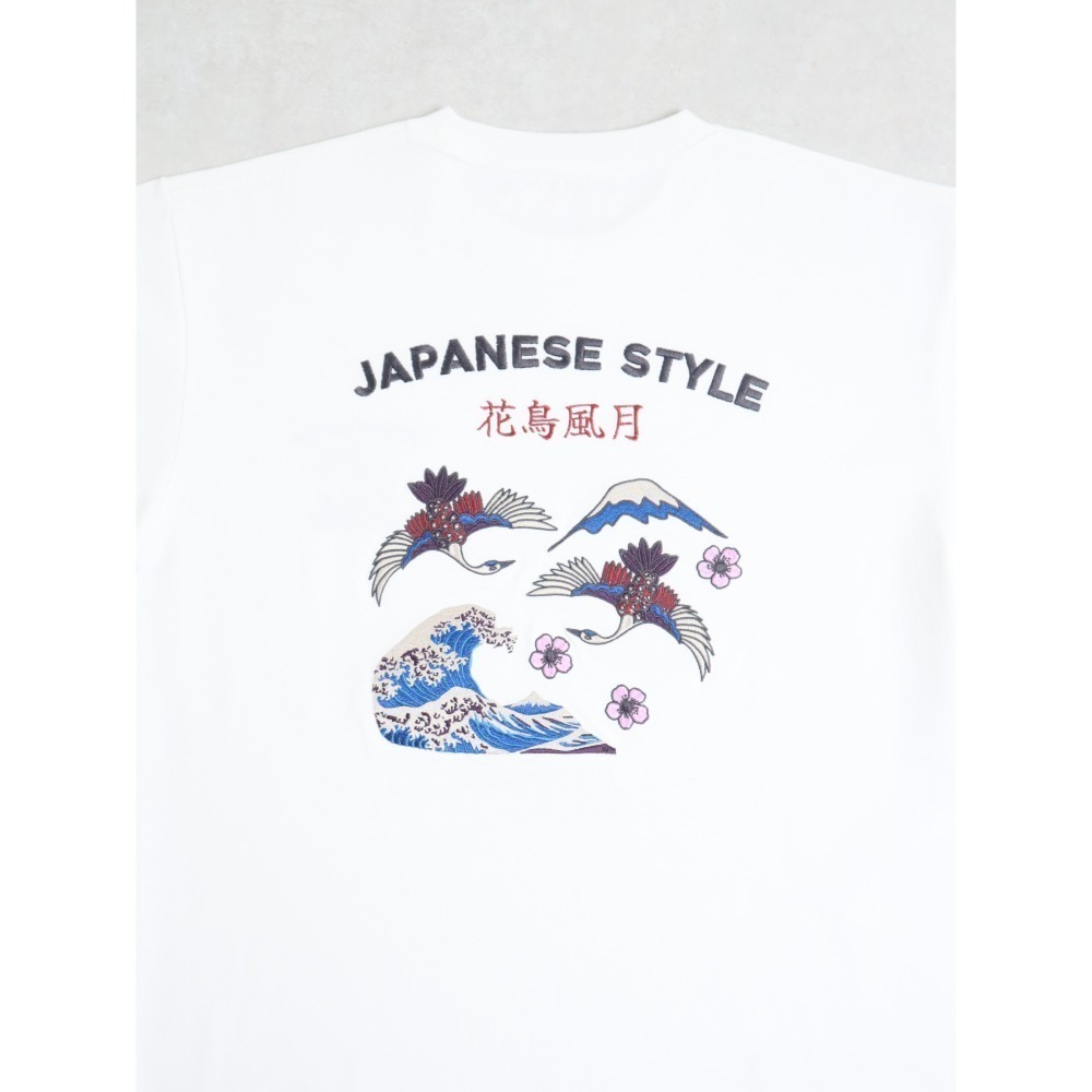 《全新現貨正品》日本POWER TO THE PEOPLE-JAPAN系列-花鳥風月刺繡短袖T恤-男女適用-細節圖3