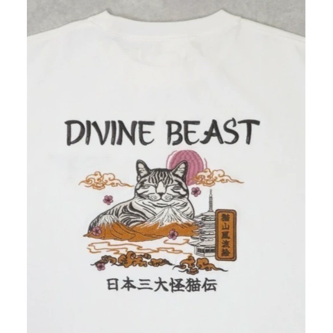 《全新現貨正品》日本POWER TO THE PEOPLE-JAPAN系列-日本怪貓傳刺繡短袖T恤-男女適用-規格圖6