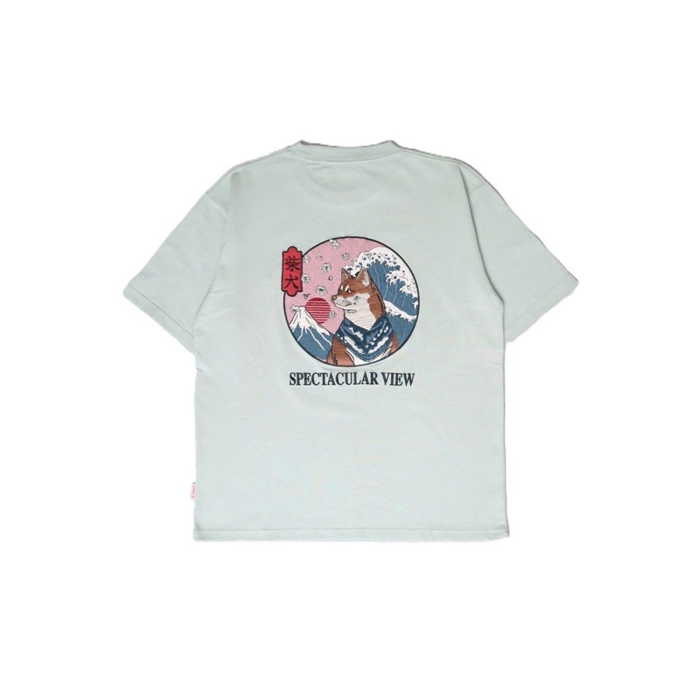 《全新現貨正品》日本POWER TO THE PEOPLE-JAPAN系列-浮世繪柴犬刺繡短袖T恤-男女適用-細節圖7