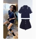 鹽系搭配一整套炸街運動服休閑套裝女夏季寬鬆韓版減齡短褲兩件套-規格圖9