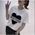 歐貨重工燙鑽純棉短袖t恤女夏季寬松顯瘦洋氣時髦減齡半袖上衣潮-規格圖3
