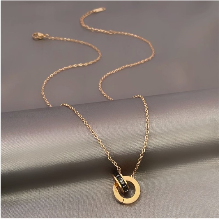 真金電鍍鈦鋼項鏈夏季女字母LOVE鎖骨鏈小蠻腰輕奢小眾不掉色百搭-細節圖4