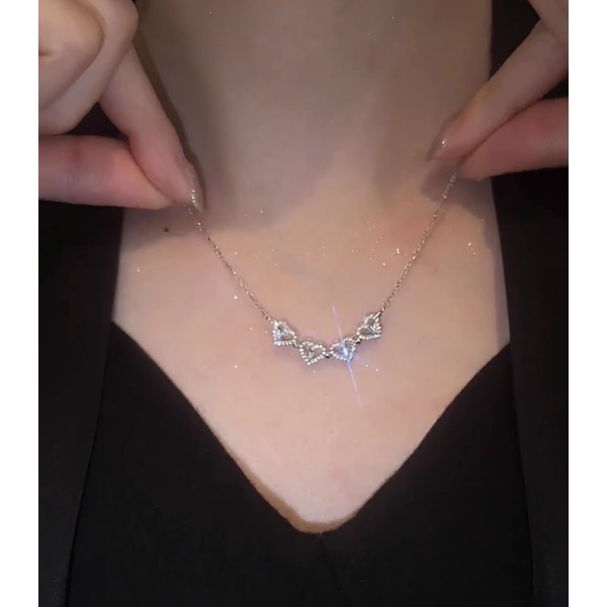 真金電鍍鈦鋼項鏈夏季女字母LOVE鎖骨鏈小蠻腰輕奢小眾不掉色百搭-細節圖9