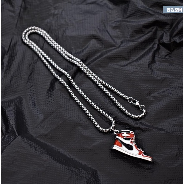 鈦鋼不掉色雙圓環項鏈男女潮街頭嘻哈戒指吊墜百搭簡約配飾毛衣鏈-細節圖6