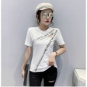 2023夏裝新款時尚拉鏈T恤女短袖設計感鏤空上衣洋氣修身半袖丅恤-規格圖4