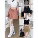 美式百褶牛仔半身裙女夏季設計感顯瘦小個子工裝裙高腰a字短裙子-規格圖4