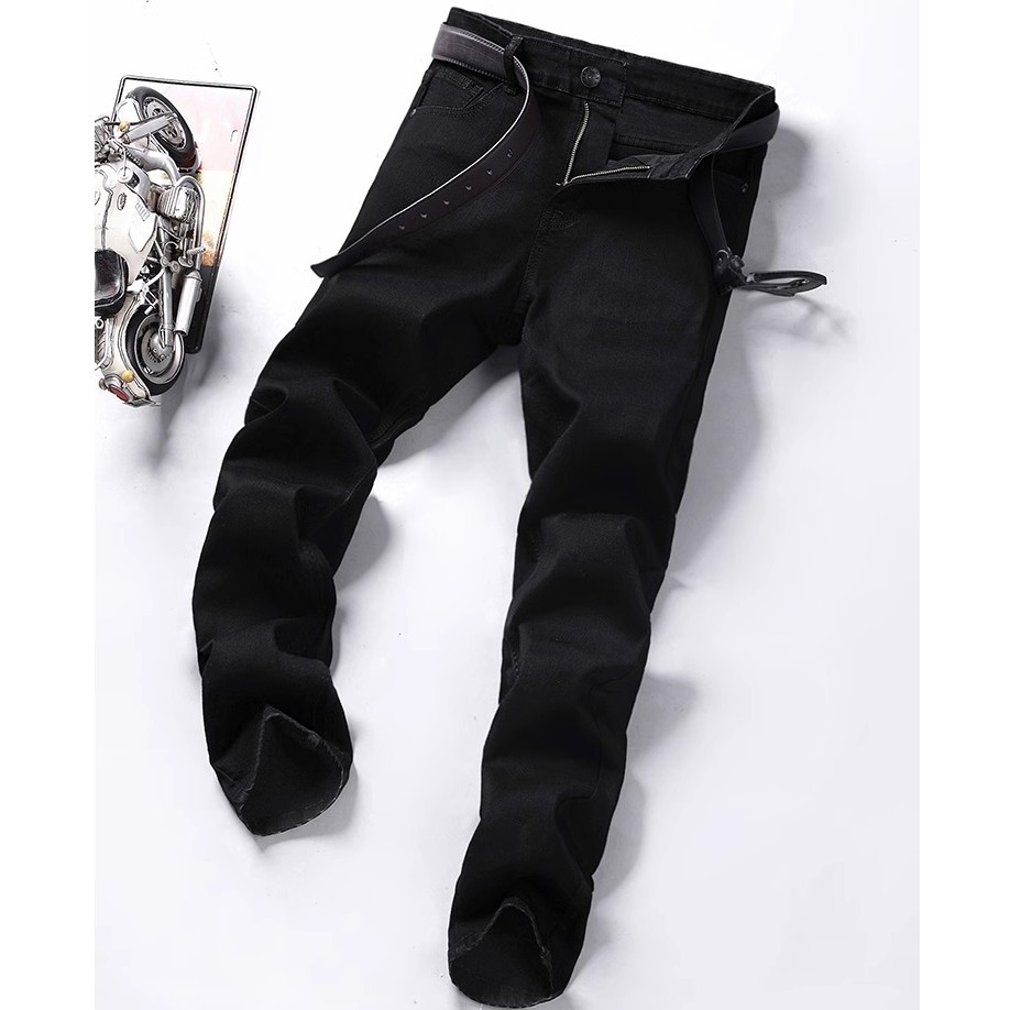 牛仔褲男士潮牌夏季薄款直筒修身韓版潮流休閒彈力長褲子-細節圖3