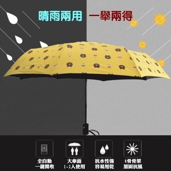 小熊自動摺疊傘 自動傘 雨晴傘 太陽傘 雨傘 兩用傘 摺疊傘 自動折疊傘 遮陽傘 防曬傘 可愛雨傘 楊兔兔生活用品小舖-細節圖6