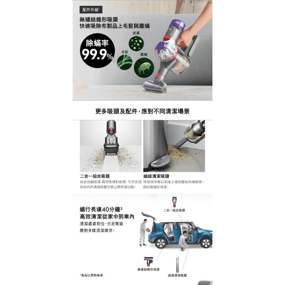 戴森Dyson V8 SV25 新一代無線吸塵器(全新升級版)公司貨-細節圖3