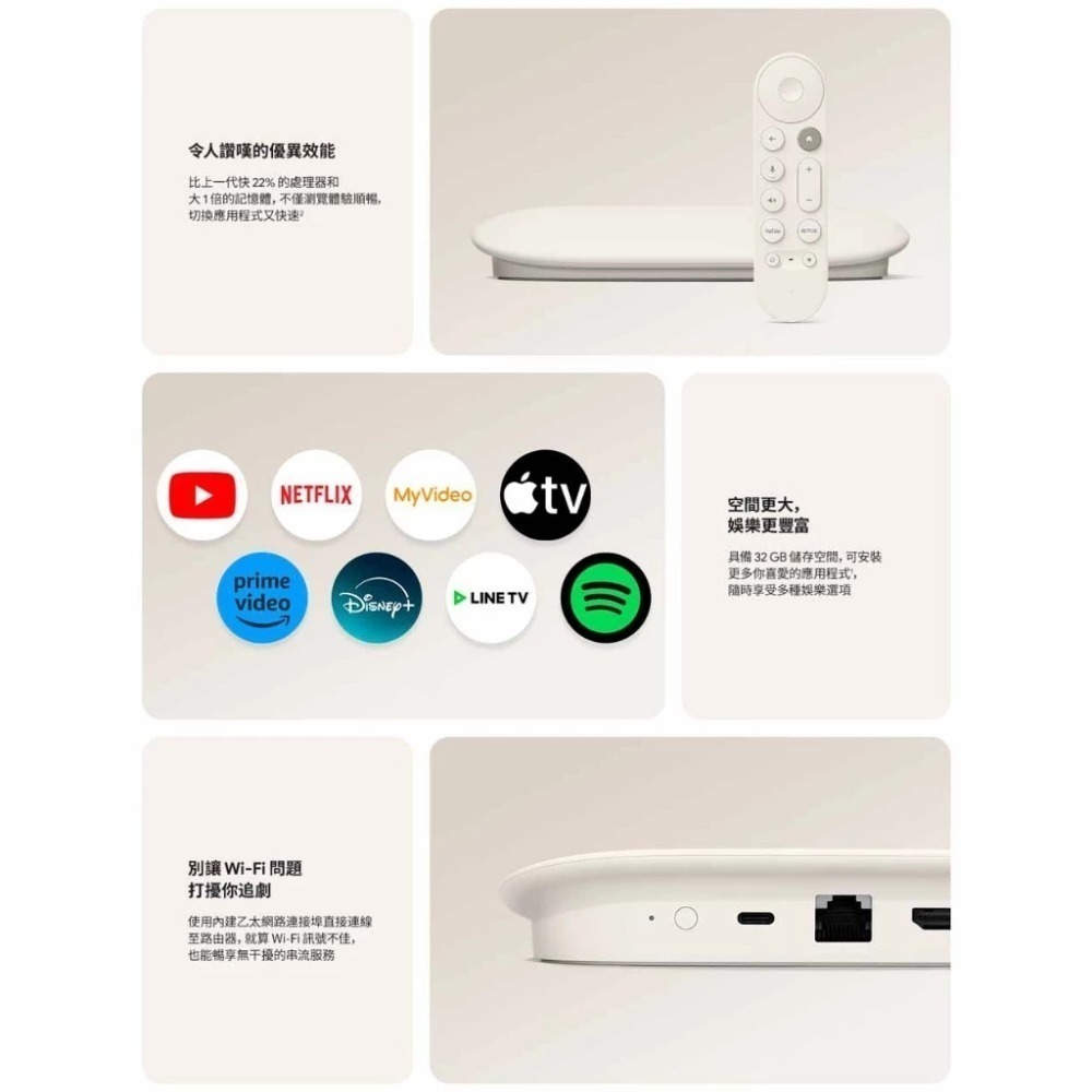 Google Google TV Streamer (4K) 串流媒體播放器 電視棒 電視盒 HDR 台灣公司貨-細節圖5