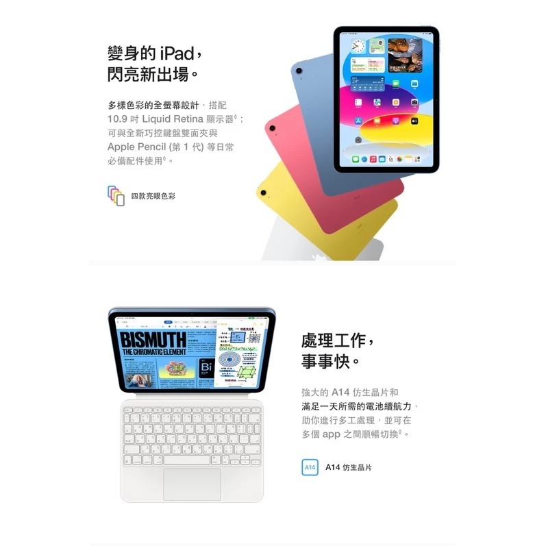 Apple iPad 10.9吋 (第10代) Wifi 64GB 2022 台灣原廠公司貨-細節圖3