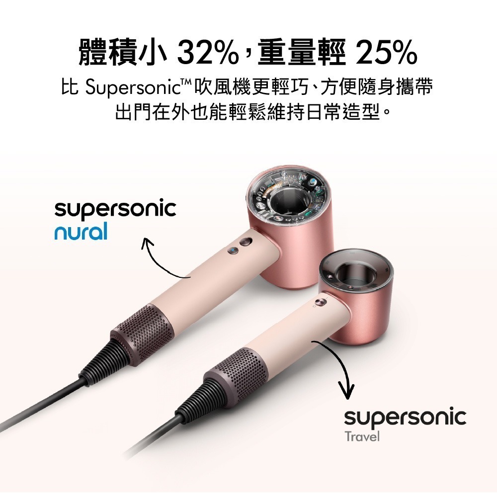 Dyson 戴森HD19 SupersonicTM Travel 隨行吹風機 (粉霧玫瑰)-細節圖5