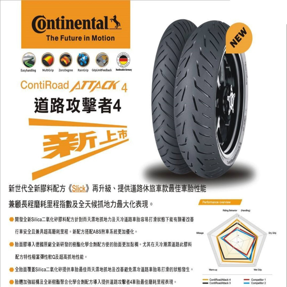 DS馭速動能-Continental德國馬牌 道路攻擊者4 CortiRoad ATTACK 4 重機 重車 輪胎-細節圖2