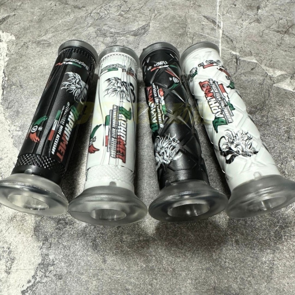 DS馭速動能-BAPHOMET 巴風特 義大利三色矽膠 握把套 無孔 130mm 方格/流線 黑色/白色-細節圖5