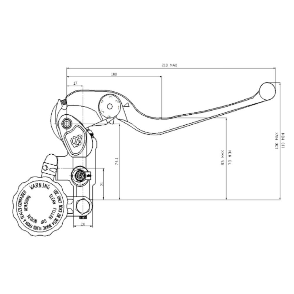 DS馭速動能-ANCHOR 銨科 ANB-4 ANB4 直推總泵 14MM 硬陽黑 直推總磅 煞車總磅 直推 左/右-細節圖6