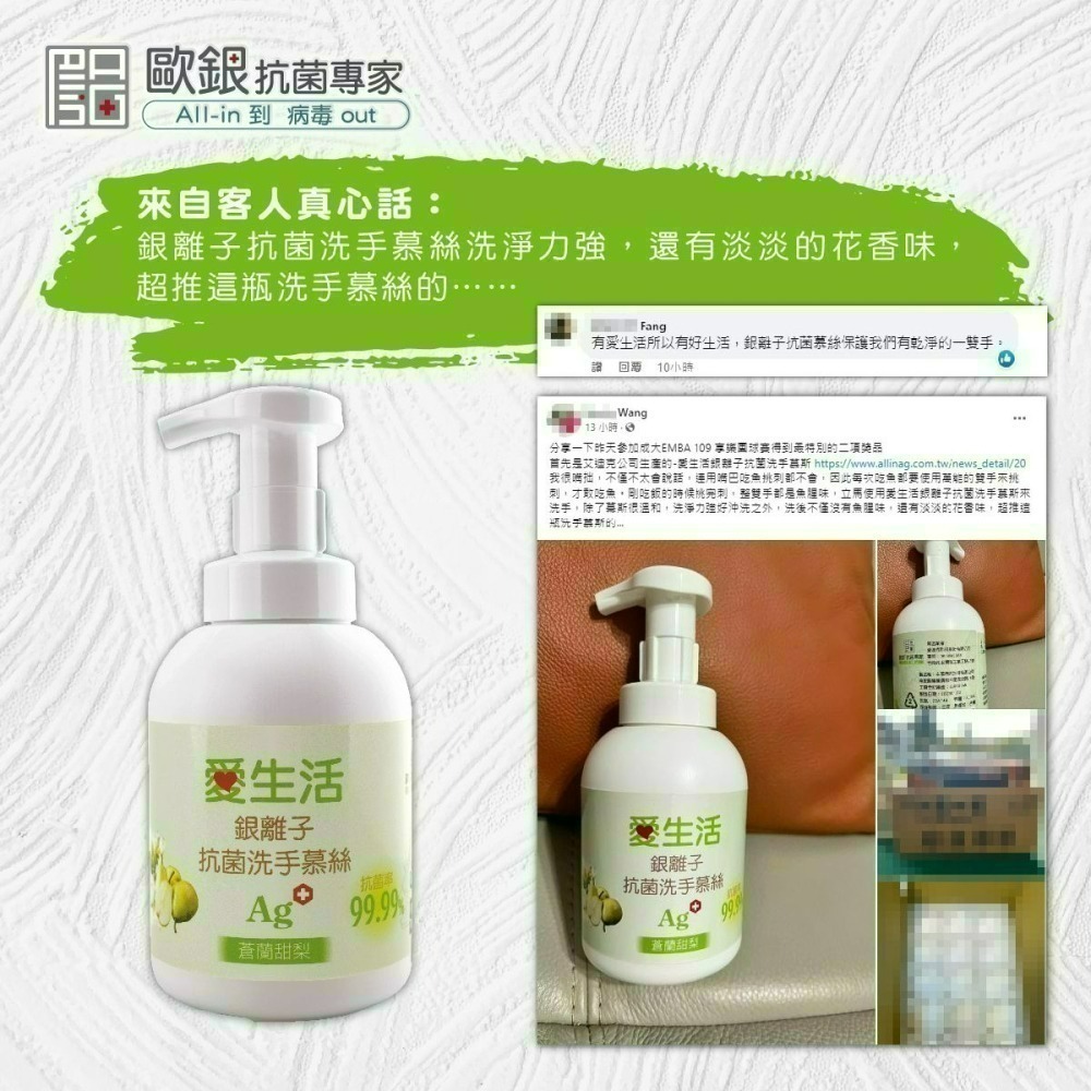 現貨 銀離子洗手慕絲300mL 乾洗手 洗手乳 洗手慕斯 洗手液 起泡瓶 浴室 清潔【歐銀抗菌專家】-細節圖2