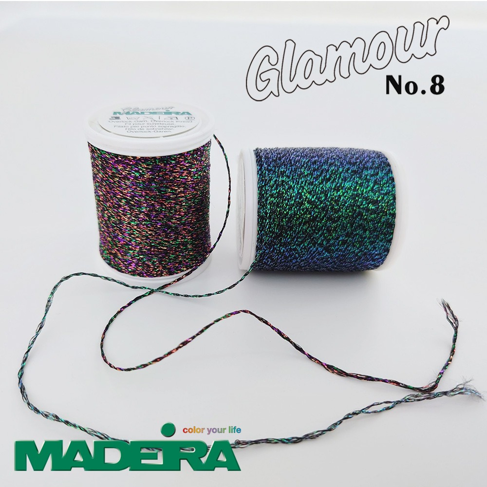 Glamour No.8金蔥裝飾拷克線-100m(蘭花紫) Art.MADEIRA-9804-2411-細節圖4