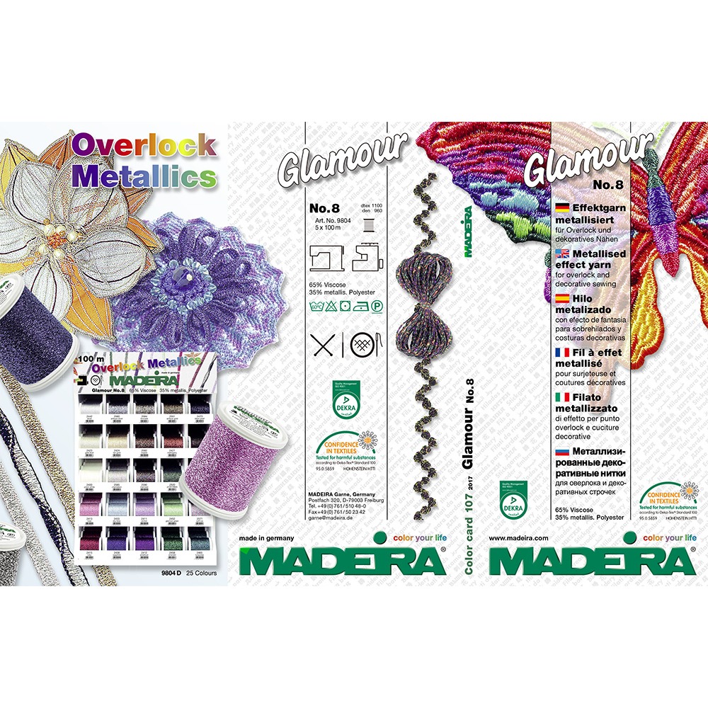 Glamour No.8金蔥裝飾拷克線-100m(蘭花紫) Art.MADEIRA-9804-2411-細節圖6
