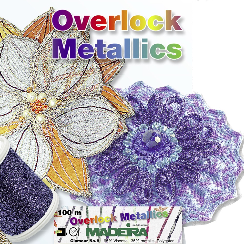 Glamour No.8金蔥裝飾拷克線-100m(紅寶石) Art.MADEIRA-9804-2415-細節圖3