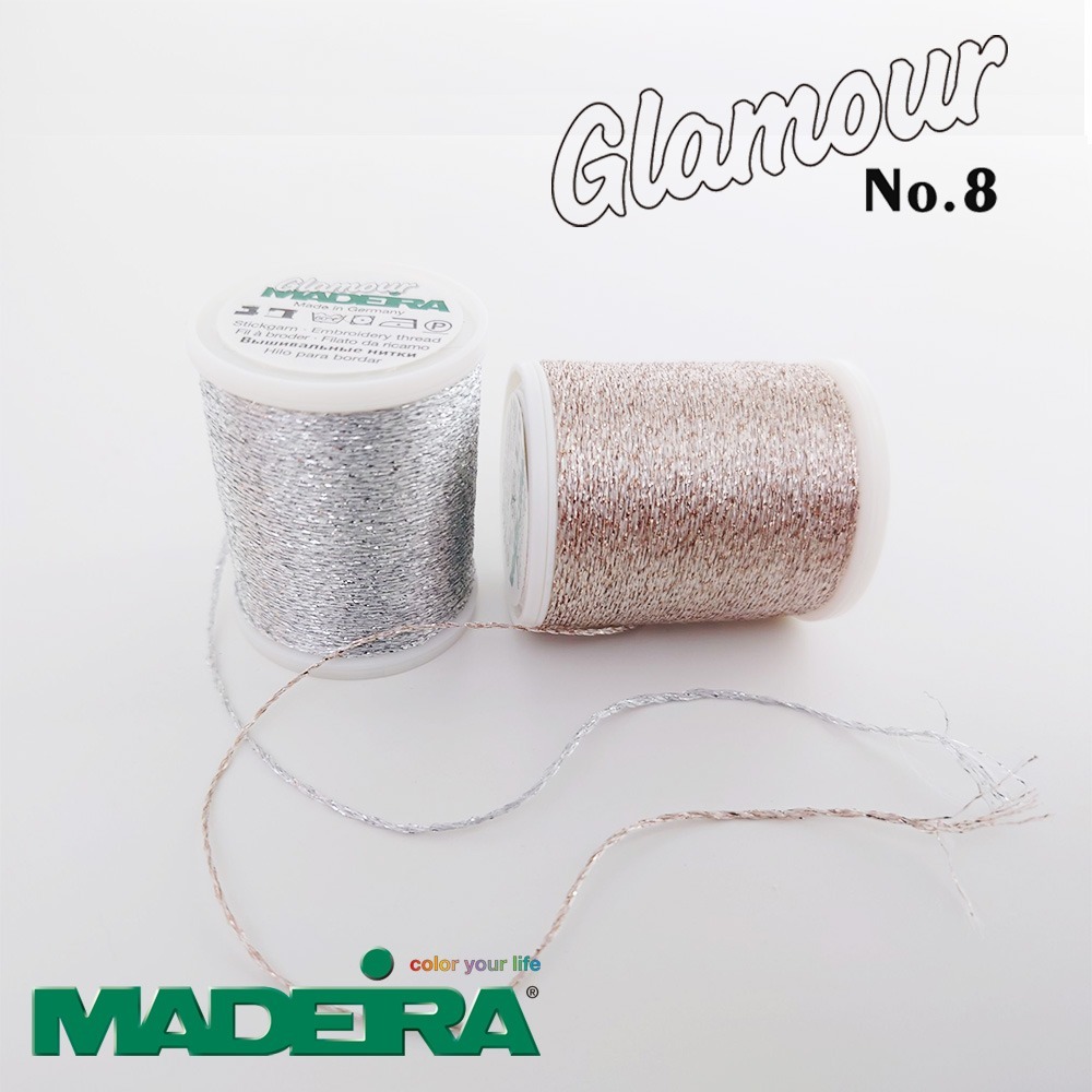 Glamour No.8金蔥裝飾拷克線-100m(白色) Art.MADEIRA-9804-2400-細節圖4