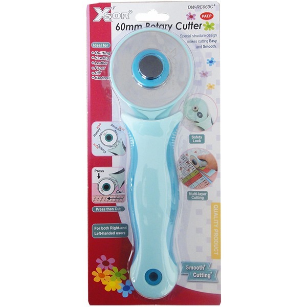 Xsor 60mm微觸感圓刀 DW-RC060C+★拼布縫紉裁刀★多層布★切割刀★台灣製造★Rotary Cutter-細節圖2