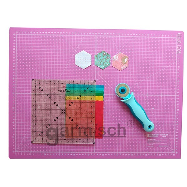 雙色專業切割墊-45*60cm*3mm(粉紅色+土耳其藍) CM4560-2H 五層結構★Self-Healing-細節圖4