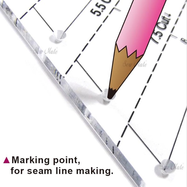 Sew Mate 60度拼布鑽石尺(2-12cm) MD6012 ★六角星★製圖切割尺★造型尺★拼布★Diamond-細節圖5