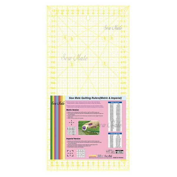 Sew Mate 拼布定規尺-16x32cm M1632-BK★拼布尺★裁尺★切割尺★拼布★Quilting Ruler-細節圖2