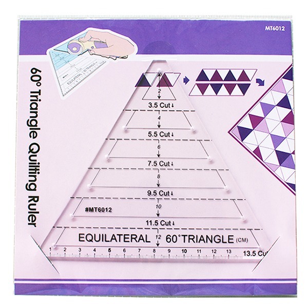 Sew Mate 60度三角拼布尺(2-12cm) MT6012 ★造型尺★製圖切割尺★六角星★Quilting-細節圖5