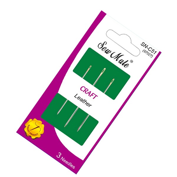 三角皮革用針-3款(3入) SN-C51 專為皮革、麂皮、人造皮（PVC）及厚實材料設計的專業縫紉用針-細節圖3