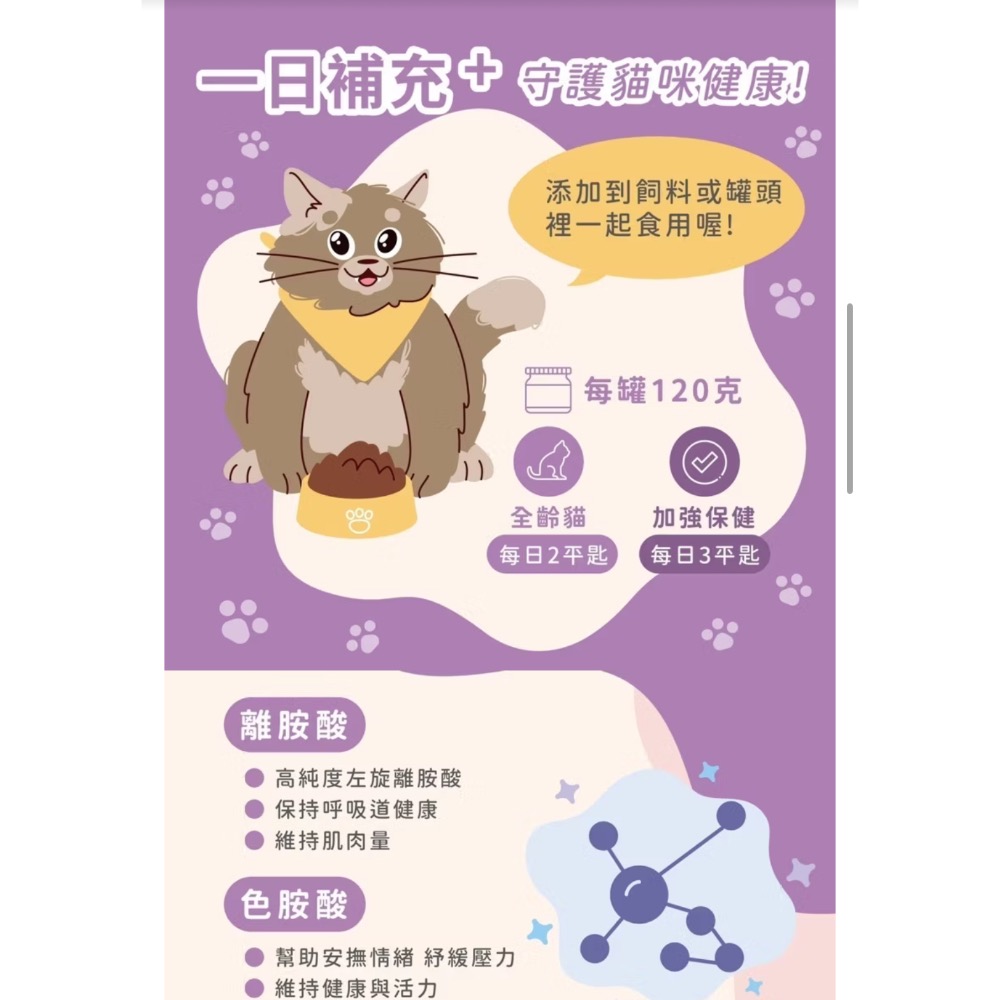 RT胺基酸貓咪營養補充120g /瓶-細節圖3