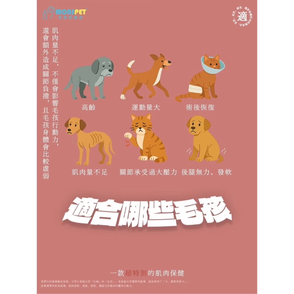 MONSPET 毛孩好朋友筋肉マスタ 肌肉大師保健膠囊30粒-細節圖6