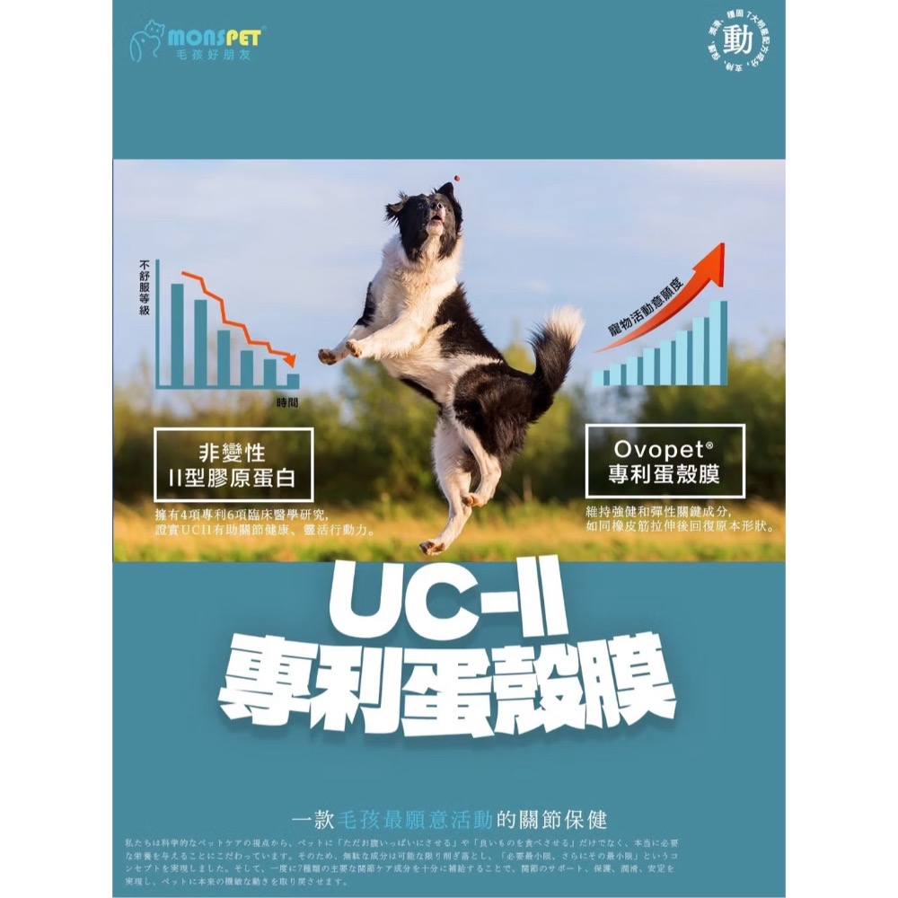 關節大師【MONSPET 毛孩好朋友】寵物關節保健專利蛋殼膜+UC2+蛋白聚醣+綠貽貝+葡萄糖胺(犬貓通-細節圖3