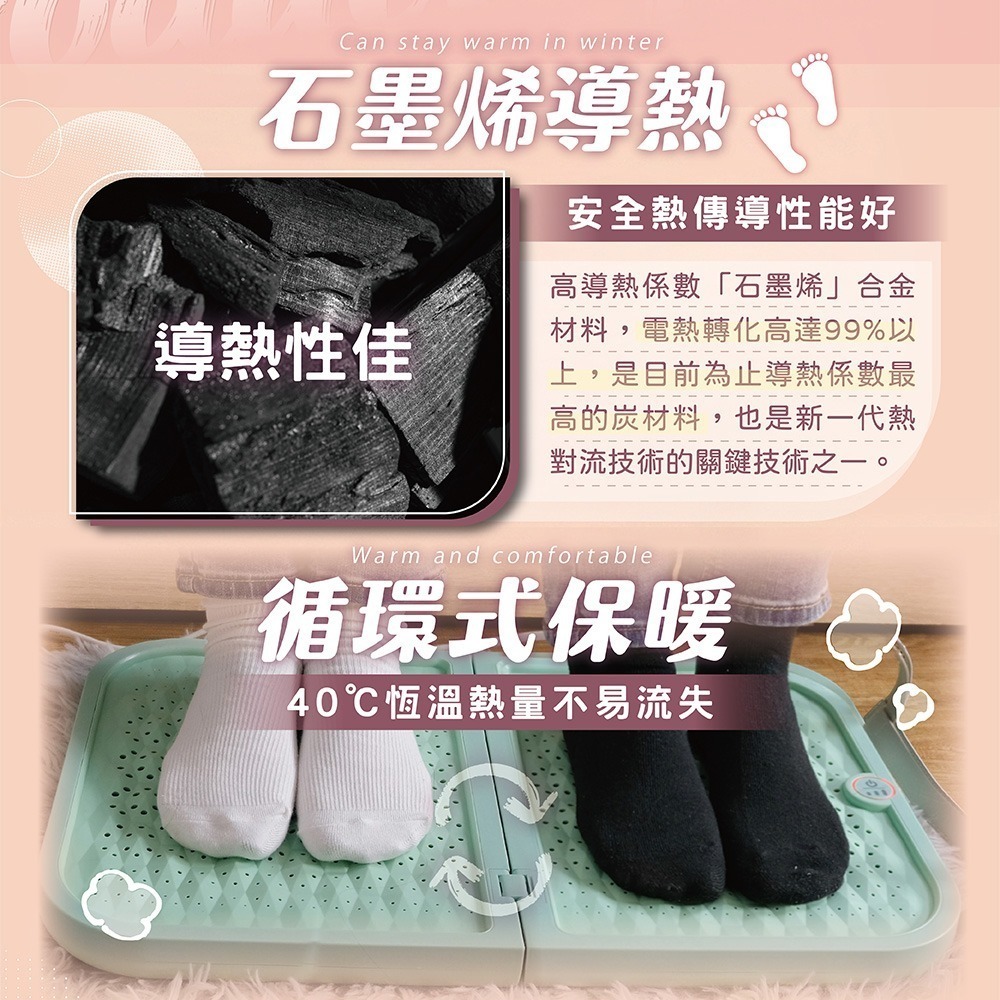 NICONICO 時尚摺疊暖足電暖器 NI-WF1023-細節圖4