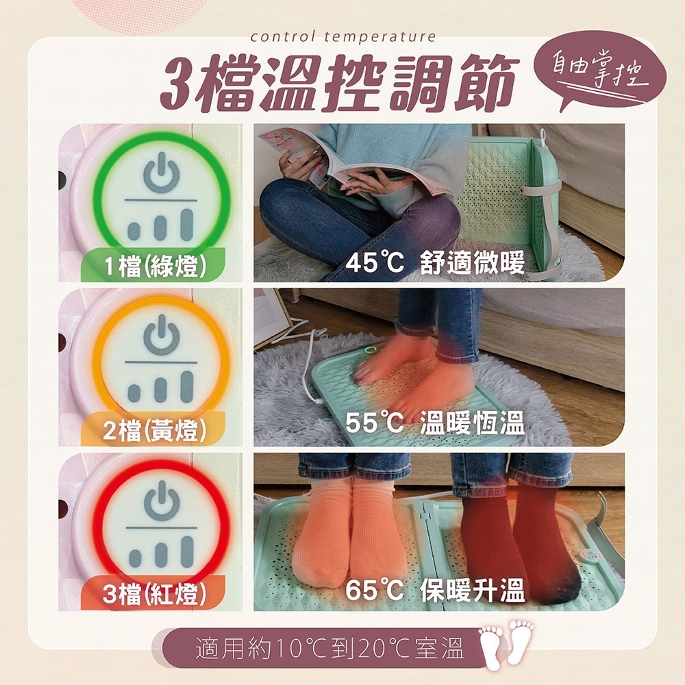 NICONICO 時尚摺疊暖足電暖器 NI-WF1023-細節圖6