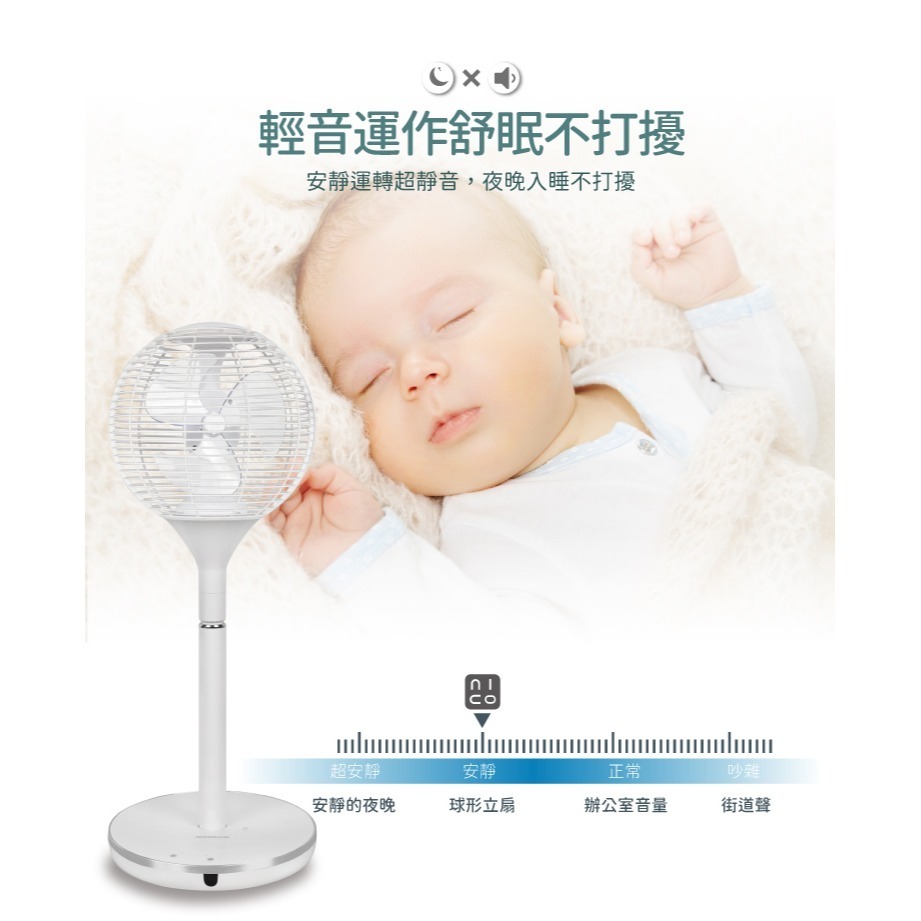 NICONICO 360度球形DC遙控美型立扇 NI-S2011-細節圖7