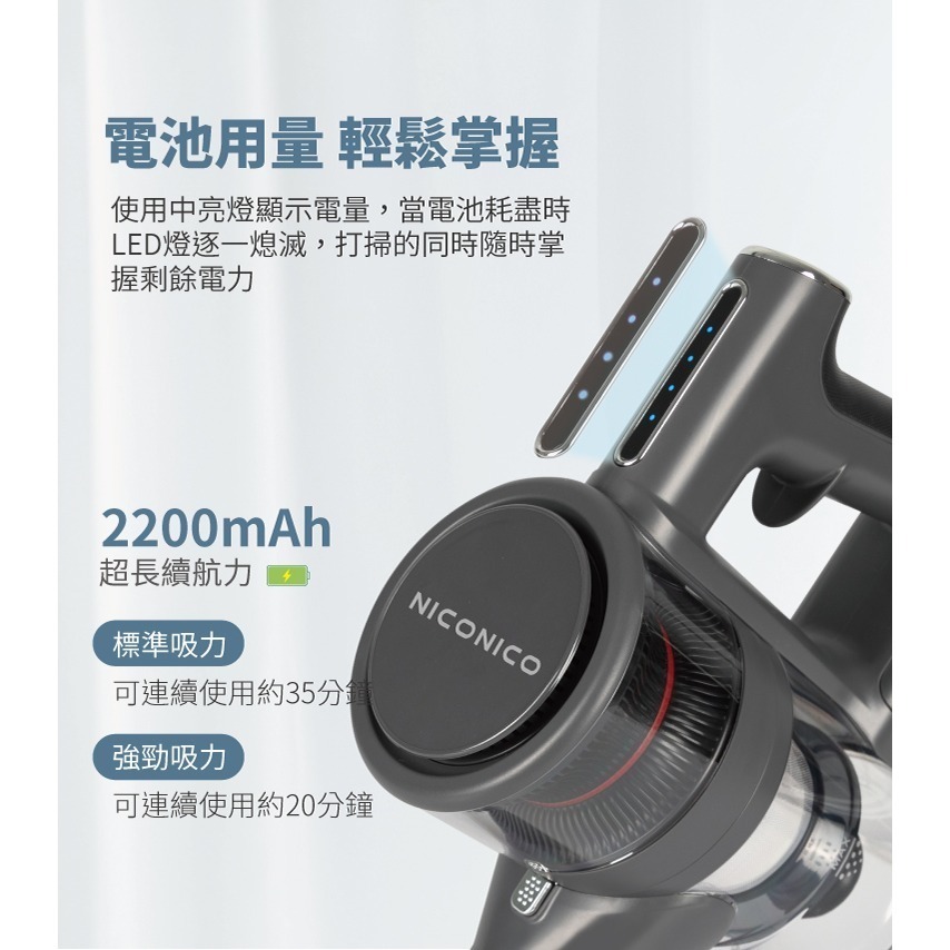 NICONICO 新一代強力旋風無線吸塵器 NI-L2004-細節圖5