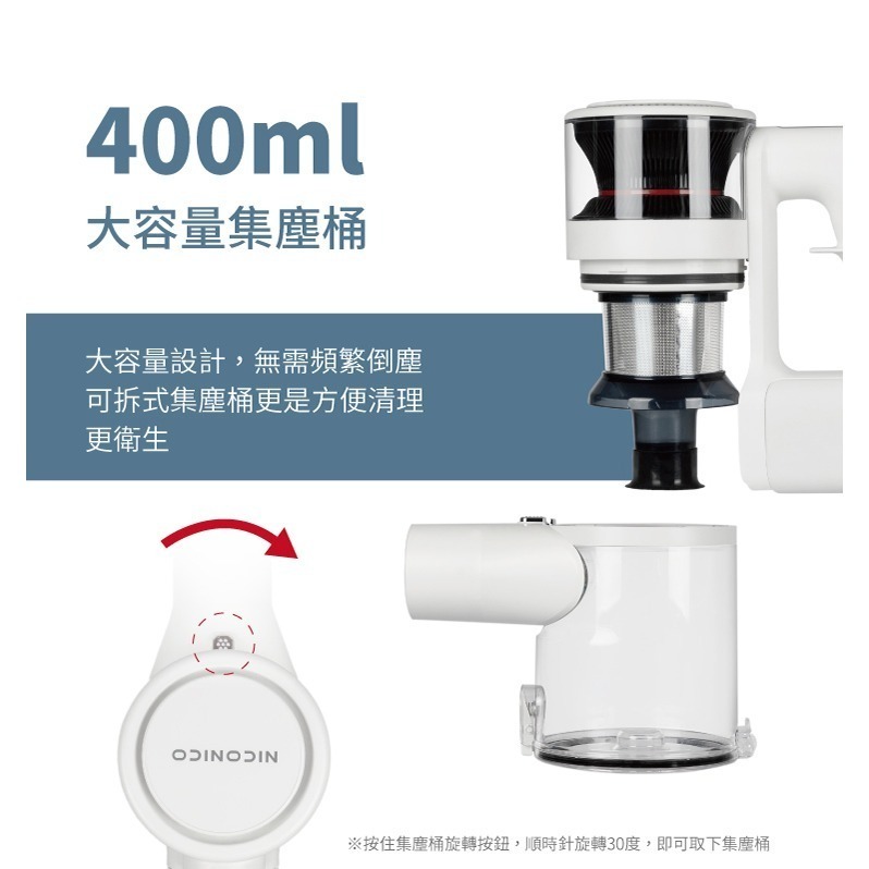 NICONICO 新一代強力旋風無線吸塵器 NI-L2004-細節圖9