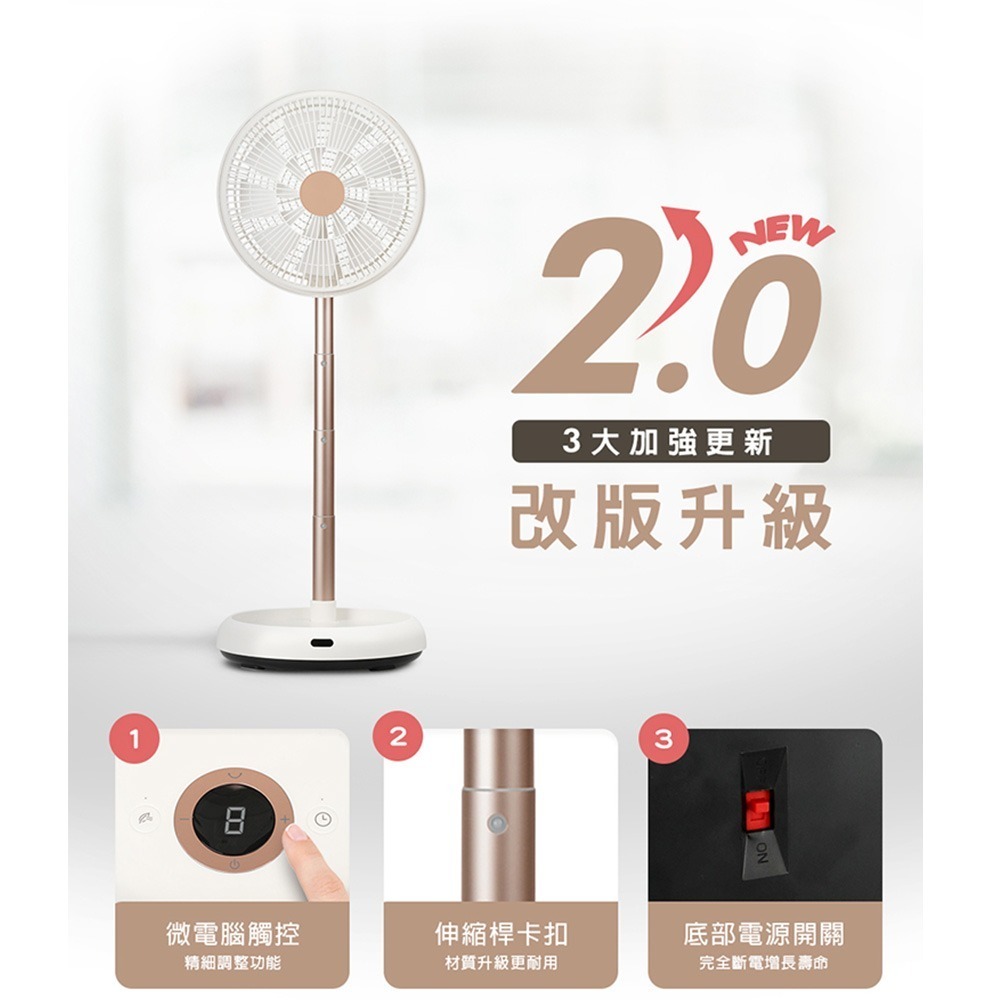 NICONICO 12吋DC觸控摺疊循環扇 NI-DC2403-細節圖4