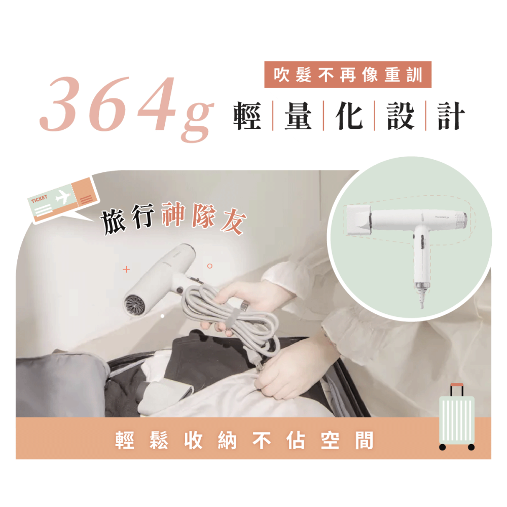 𝗡𝗜𝗖𝗢𝗡𝗜𝗖𝗢 世界通用高速吹風機 NI-IH2413-細節圖4