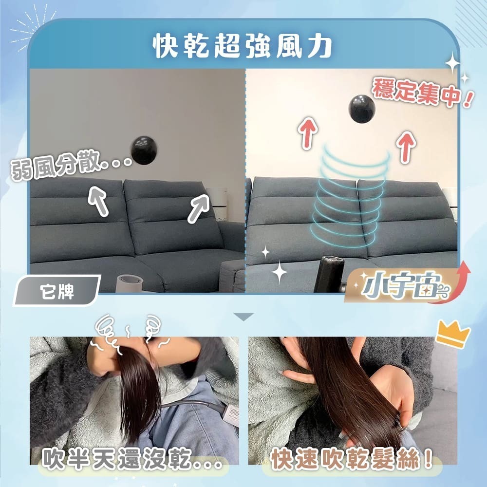 【MAXRO】雙電壓摺疊高速吹風機(閃銀灰/深邃黑) MX-HD1001-細節圖10