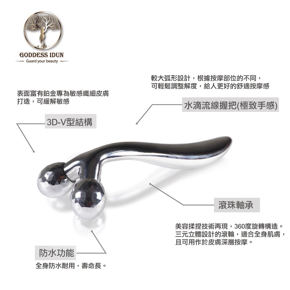 【女神伊登】3D臉部滾輪按摩器(V臉神器)-細節圖4