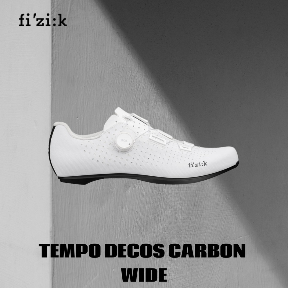 ~騎車趣~白色寬楦FIZIK TEMPO DECOS CARBON WIDE 自行車卡鞋 公路車卡鞋-細節圖2