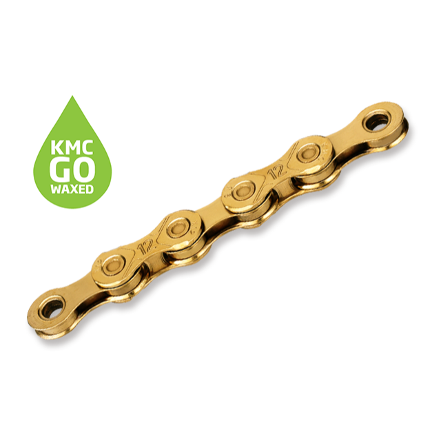~騎車趣~KMC 12 蠟鏈條 金色鏈條 KMC GO WAX 12速鏈條 黃金鏈條 Ti-N GOLD-細節圖2