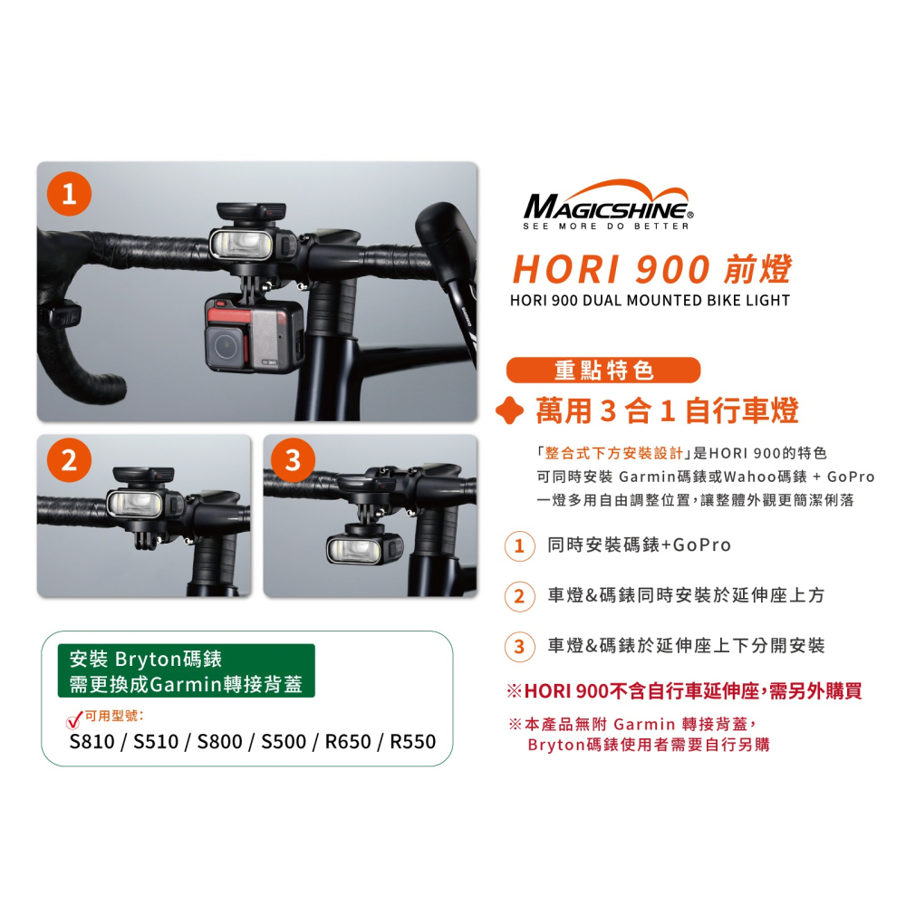 ~騎車趣~MAGICSHINE HORI 900 雙掛式 自行車燈 整合式車燈 北高 雙塔-細節圖3