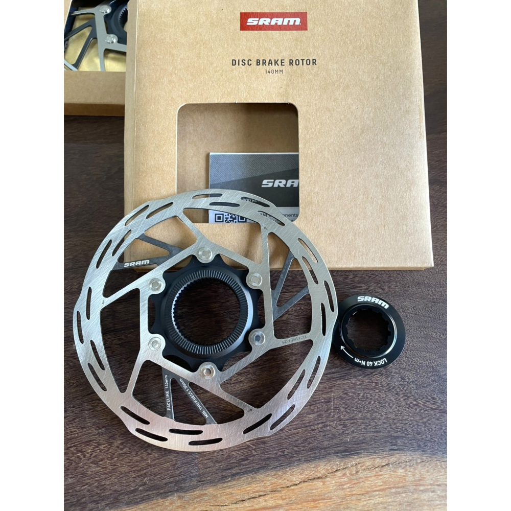 ~騎車趣~ NEW SRAM Paceline碟盤 中心鎖入式 140mm / 160mm 附鎖蓋-細節圖2