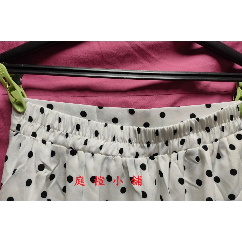 【庭楦小舖】長裙 高腰半身裙A 字裙印花雪纺裙鬆緊腰-細節圖2